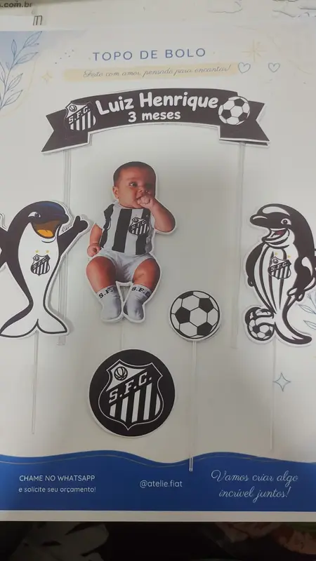 Topo de Bolo - Santos
